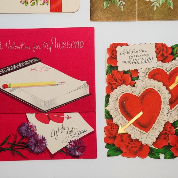VTG Valentine's Day Folded Card Lot of 7, HUSBAND - Picture 5 of 8